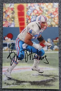BRUCE MATTHEWS GOAL LINE ART 2007 HOUSTON OILERS HOF 2/100 SIGNED AUTOGRAPH AUTO - Picture 1 of 2