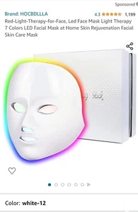 Máscara facial LED de luz roja terapia de luz 7 colores máscara facial LED - Imagen 1 de 3