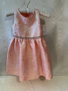 VESTIDO DE FIESTA BROCADO ROSA IRIS & IVY NIÑAS 6X SIN MANGAS - Imagen 1 de 6