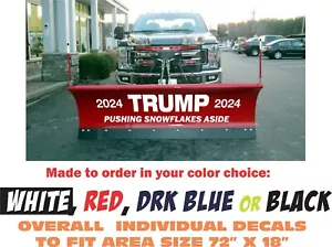 TRUMP 2024 Snow Plow Decals ANY COLOR for your Meyer Fisher Western Boss Curtis - Picture 1 of 4