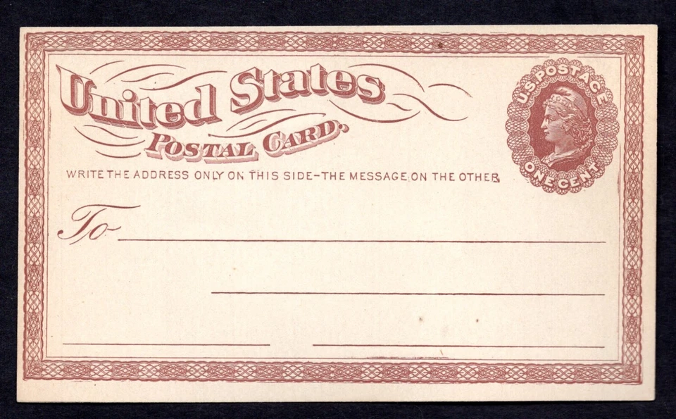 US 1873 FIRST POST CARD ISSUE PROOF WITHOUT WATERMARK SC. #UX1 ON BUFF - Image 1 of 2