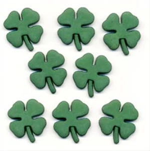 BOTONES SHAMROCKS Trébol de San Patricio Verde Irlandés Costura Libro de recortes Estampación - Imagen 1 de 1
