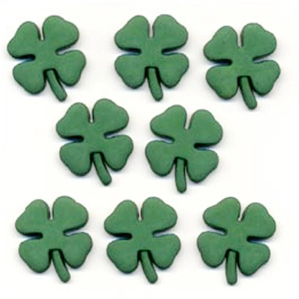 SHAMROCKS BUTTONS St. Patrick Clover Irish Green Sewing Scrapbooking Stamping - Image 1 of 1