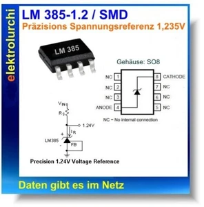 LM385-1 – Präzisions-Spannungsreferenz 1,235V, SMD SO-8 von Texas Inst., 1St. - Bild 1 von 2