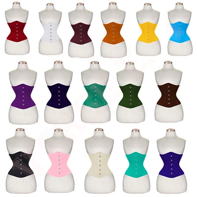 Women's Heavy Duty Steel Boned Body Shape Waist Trainer Under Bust Cotton Corset - Image 1 of 4