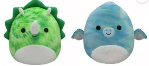 Rocio Triceratops & Shantira Pterodactyl Squishmallows Flip-A-Mallows 8" New - Picture 1 of 15