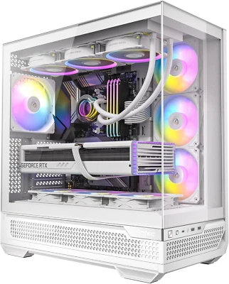 C7 ARGB White, RTX 40 GPU Support, 4 X 120Mm ARGB PWM Fans Included, Vertical Co - Image 1 of 4