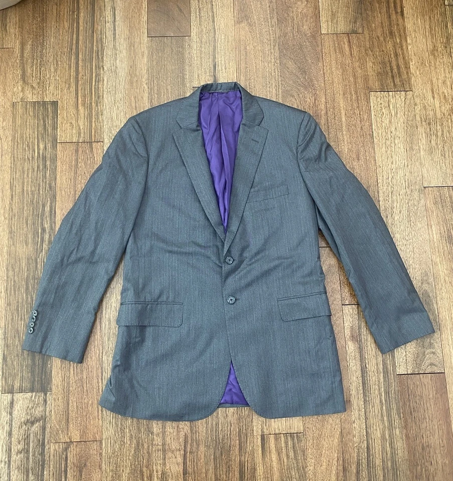 Holland & Sherry BESPOKE 灰色羊毛运动外套西装外套 44R 羊毛 — 第 1/4 张图片