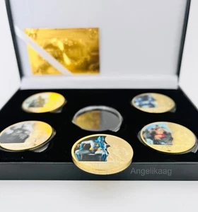 DC Comics - 80 Years Of Batman x5 Gold Plated Complete Coin Box Display Set - Bild 1 von 4