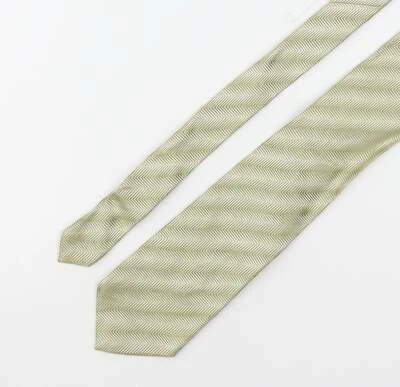 Corbata puntiaguda de seda a rayas verdes para hombre talla única Foto 1 de 4