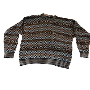 Jhane Barnes Sweater Vintage Mens Size XL Multicolor Knit Round Neck Casual - Picture 1 of 8