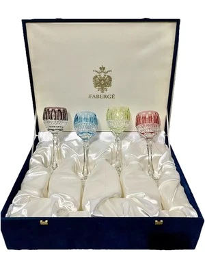 FABERGE - Xenia Pastel Color Crystal Original Box Personalized Cordial Glasses - Image 1 of 4