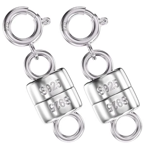 Qulltk 925 Sterling Silver Magnetic Necklace Clasps and Closures,Mini Bracel... - Picture 1 of 6