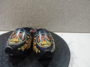 Vintage Wooden Dutch Clogs Shoes Hand Carved Hand Painted Holland Mini 5” - Picture 1 of 4