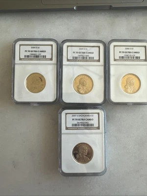 Sacagawea 1$ 2003-2007 Proof PF69 ULTRA CAMEO 5PC - Image 1 of 4