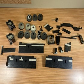 VTG Lego Black Castle Lot Walls Arches Windows Pieces 6086 6085 Dirty Scratched