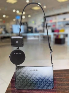 Michael Kors Jet Set Small Ombré Logo Crossbody Bag Airpods Case Set Black Multi - Picture 1 of 13