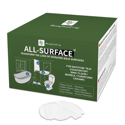 SHANGTIANFENG Ceramic Tub & Tile Refinishing Kit (White) 32Oz, Waterproof Low Odor for Bathtub