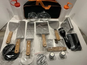 NEW, 24 Piece Flat Top Griddle Spatula & Accessories Kit, BBQ Tool Set - Picture 1 of 10