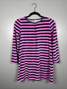 Mini Boden Girls 11-12 Y Navy & Pink Striped Soft Comfy Dress *Pen Mark - Picture 1 of 11