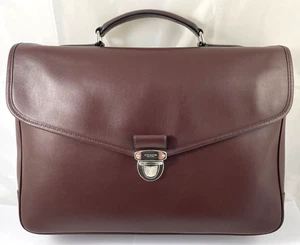 Coach Perry Maletín con Solapa Laptop Bolso de Cuero de Becerro Marrón F72070 Reg $595 NUEVO - Imagen 1 de 14