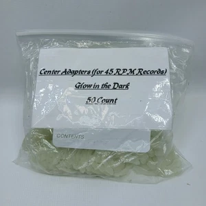 Vinyl Records Glow in the Dark 45rpm Adapter Spacers Lot of 50 Brand New - Imagen 1 de 4