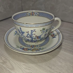 Teetasse Untertasse Set Indian Tree Porzellan Porzellan Geschirr griechischer Schlüssel Goldrand - Bild 1 von 5