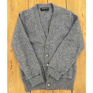 Vintage Puritan Wool Cardigan Light Blue Confetti Scotland Medium - Picture 1 of 6