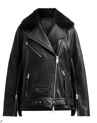 Chaqueta motera de cuero ALLSAINTS Vendra para mujer talla mediana nueva Foto 1 de 4