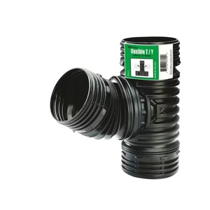 FLEX Drain 4 In. Black Copolymer DMV Flexible Tee/Wye - Picture 1 of 12