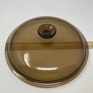 Pyrex Corning Brown Amber Glass 10” Lid Replacement EUC! - Picture 1 of 6