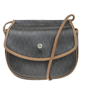 CHRISTIAN DIOR Logo Honeycomb Mini Shoulder Bag PVC Leather Brown GHW 61KP075 - Picture 1 of 13