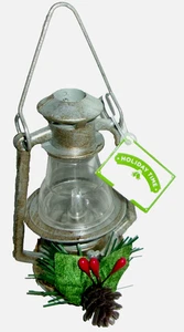 RUSTIC Christmas Ornament ~SILVER LANTERN~ 6" X3" ~ Hanging - Picture 1 of 1