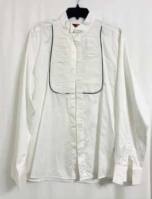 Prestige Dress Shirt Men L White Tuxedo Pleated Bib French Cuff Cotton Formal - Image 1 of 4