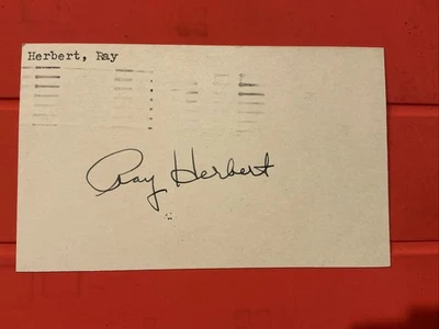 Ray Herbert🔥MLB Debut: 1950 Detroit Tigers 🔥🔥Autograph Postcard🔥🔥🔥 - Image 1 of 2