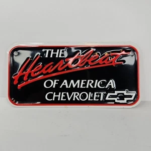 Chevrolet The Heartbeat Of America geprägtes Metall Nummernschild Schild Mini 6x3 - Bild 1 von 3