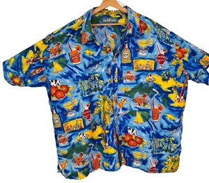 Vintage Big Dogs Hawaiian Shirt Mens 5XL Funny Cocktail Drinks Recipe Tiki EUC - Picture 1 of 19