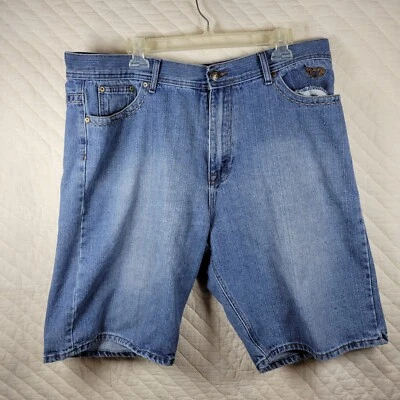 Phat Farm Jean Shorts Men 36 Medium Wash Baggy Fit Streetwear Denim Y2K - Image 1 of 4