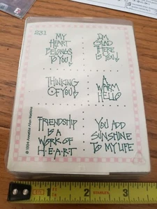 1994 Annette Allen Watkins words sayings  #231 rubber stamps lot NIB - Picture 1 of 4