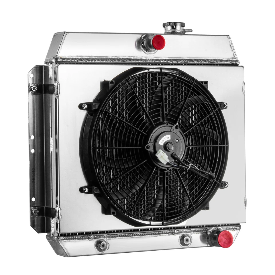4Row Radiator+Shroud Fan Fit Chevy 1949-1954 Bel Air Deluxe Fleetline Styleline. - Image 1 of 4