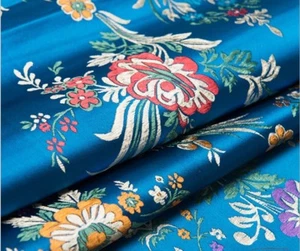 UK Chinesisch Damast Brokat Satin Blumen Stoff Begonie DIY Tasche Kleidung Stück - Picture 1 of 16