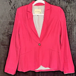 Blossom & Clover Women’s Pink Print Cuff One Button Blazer Jacket Lined Size XS - Picture 1 of 6