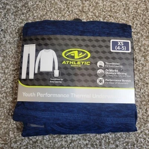 Athletic Works Youth Performance Thermal Underwear Set-Blue XS (4-5)-NWT Stretch - Picture 1 of 5