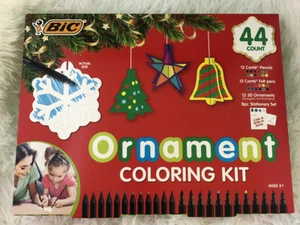 BIC 44-PIECE HOLIDAY ORNAMENT GIFT SET Colored Pencils Felt Pens Christmas NIP - Picture 1 of 8
