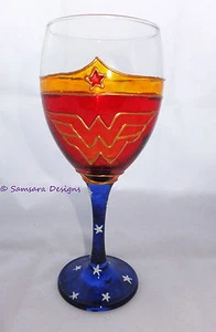 Wonder Woman DC Comic Book Wine Gin Beer Glass Gift Geek  - Picture 1 of 8