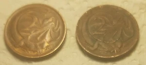 Australian COINS x 2=1983 & 1989 Frill-necked lizard 2c (Ju9-1) - Picture 1 of 5