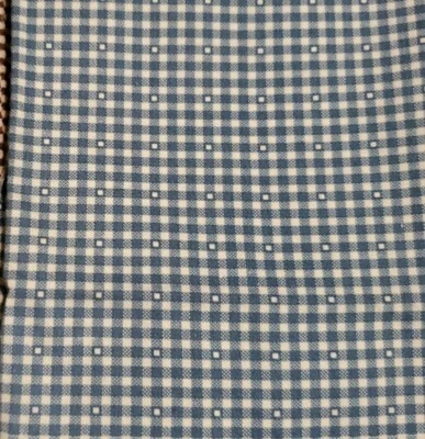 Vintage Sewing Fabric Ameritex Gingham Blue Plaid Check 1/2yd+ 20X45" Cotton - Image 1 of 4