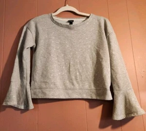 Art Class Size L  Gray w/ Silver Stars and Bell Sleeves Pullover Sweatshirt - Picture 1 of 7