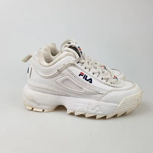Girl's Boy's FILA 'Disruptor' Sz 11 US Shoes White Low | 3+ Extra 10% Off - Picture 1 of 9