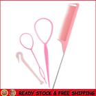 4Pcs/Set Hair Loop Tool Set Elastic Rat Tail Comb Pin Set DIY Hair Styling Tool